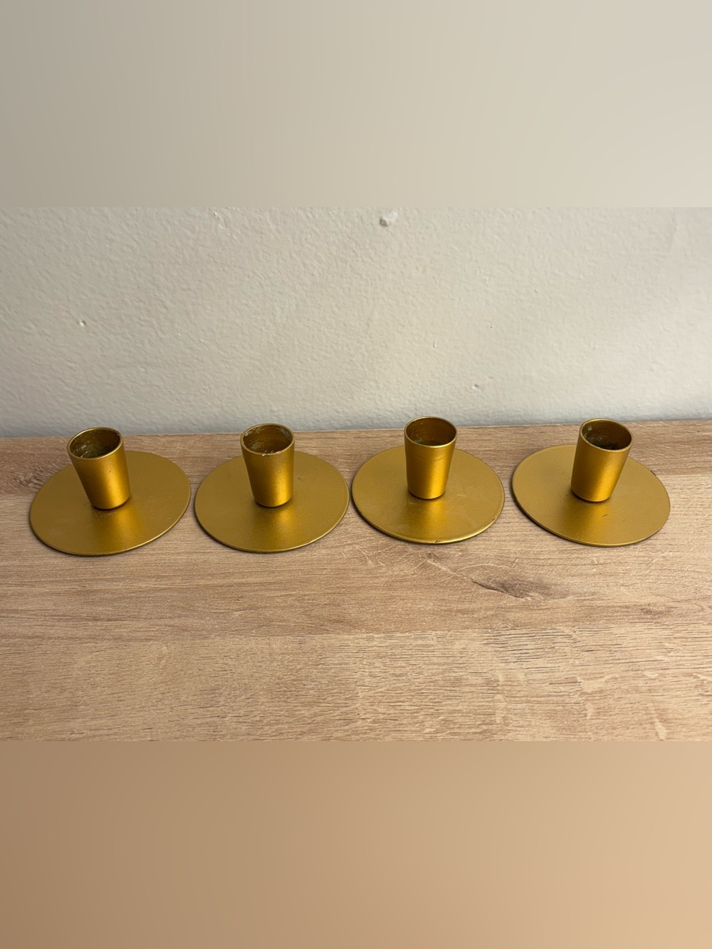 Room Essentials 4pk Taper Candle Holders in Gold - Picture 2 of 4